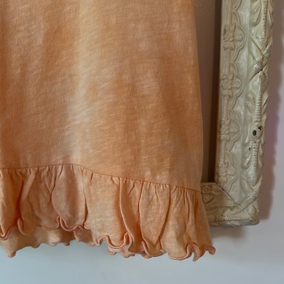 AMERICAN EAGLE | Peach Tie Dye Cropped Relaxed Cami Tank Top Ruffle Hem Peplum - Picture 3 of 15